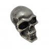 Motorfiets Ornament "Skull" 5,5 cm hoog voor op het spatbord - Oud zilver